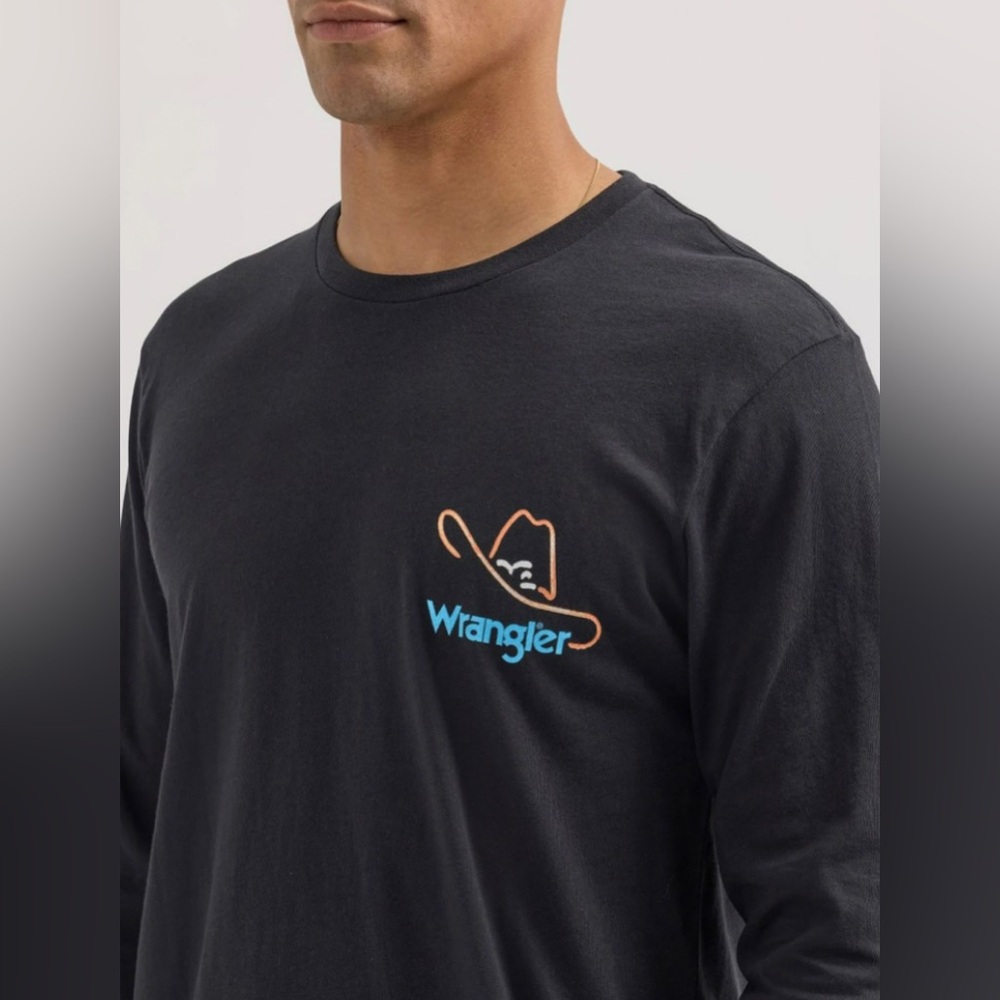 Wrangler Long Sleeve Neon Cowboy Tee Mens Tee Medium NWT Long Live Cowboys